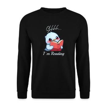 Oiseau avec livre - Sweat-shirt Unisexe - noir - Devant - Alina (178cm) & Michal (187cm)