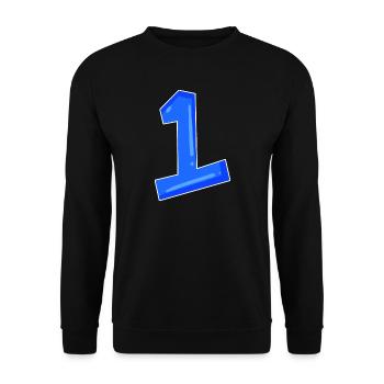Numéro 1 bleu - Sweat-shirt Unisexe - noir - Devant - Alina (178cm) & Michal (187cm)