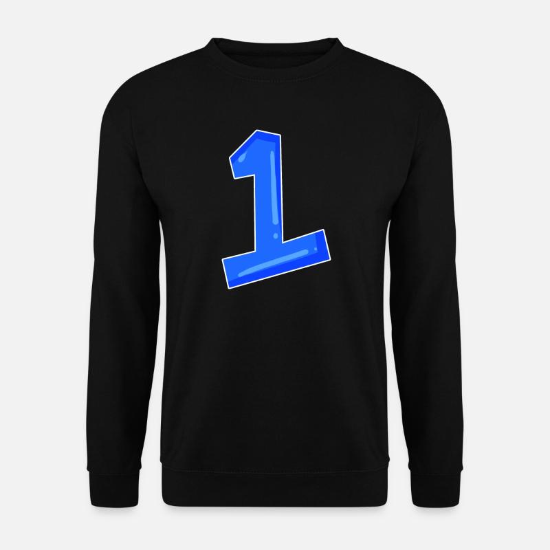 Number 1 blue - Unisex Sweatshirt - black