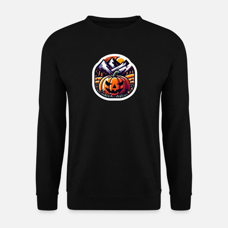 Halloween mit Kürbis - Unisex Pullover - Schwarz