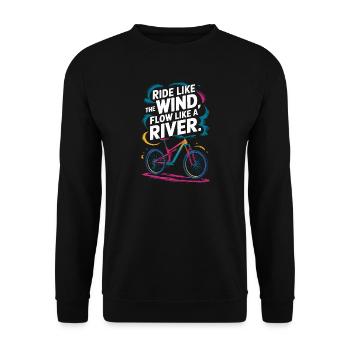 Inspirierendes Motivationsdesign für das Radfahren - Unisex Pullover - Schwarz - Vorne - Alina (178cm) & Michal (187cm)