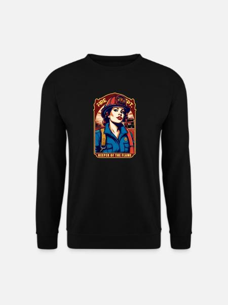Female Firefighter - Unisex Sweatshirt - black