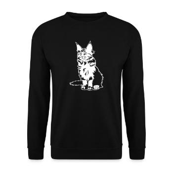 Maine coon cat "Black Edition" - Unisex Sweatshirt - black - Front - Alina (178cm) & Michal (187cm)