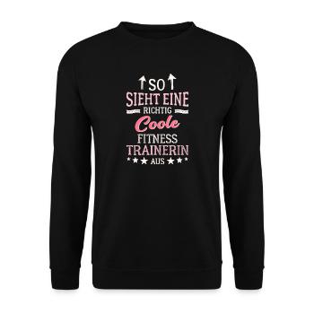 So sieht eine richtig coole Fitnesstrainerin aus - Unisex Pullover - Schwarz - Vorne - Alina (178cm) & Michal (187cm)