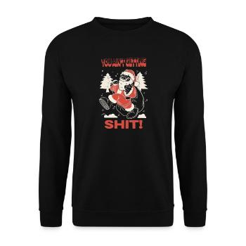 Chemise de Noël Santa Fury - Sweat-shirt Unisexe - noir - Devant - Alina (178cm) & Michal (187cm)