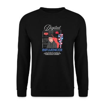 Influencer Social Community Streaming Podcast Blog - Unisex Pullover - Schwarz - Vorne - Alina (178cm) & Michal (187cm)