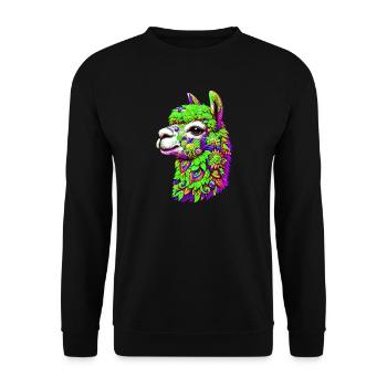 Alpaca - Unisex Sweatshirt - black - Front - Alina (178cm) & Michal (187cm)
