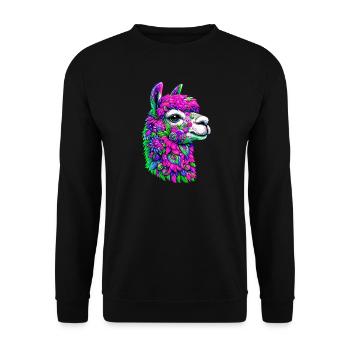 Alpaca - Unisex Sweatshirt - black - Front - Alina (178cm) & Michal (187cm)