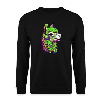 Alpaca - Unisex Sweatshirt - black - Front - Alina (178cm) & Michal (187cm)