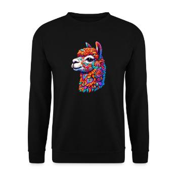 Alpaca - Unisex Sweatshirt - black - Front - Alina (178cm) & Michal (187cm)