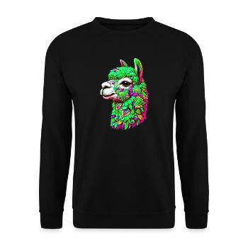 Alpaca - Unisex Sweatshirt - black - Front - Alina (178cm) & Michal (187cm)