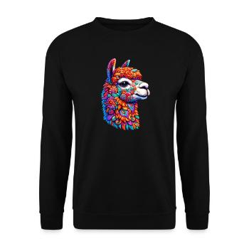 Alpaca - Unisex Sweatshirt - black - Front - Alina (178cm) & Michal (187cm)
