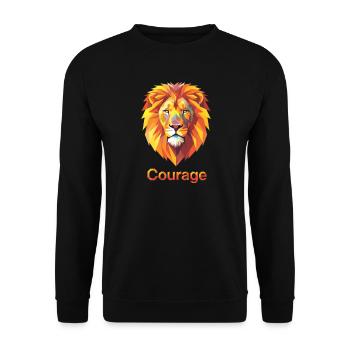 Majestic lion with courage design - Unisex Sweatshirt - black - Front - Alina (178cm) & Michal (187cm)