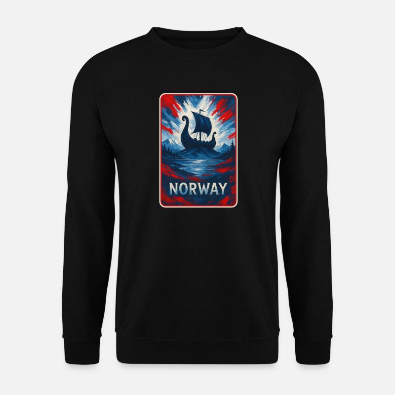 Norway Landscape Flags Design - Unisex Sweatshirt - black