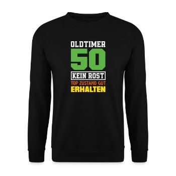 Lustiges 50. Geburtstag Geburtstagsshirt Geschenk - Unisex Pullover - Schwarz - Vorne - Alina (178cm) & Michal (187cm)