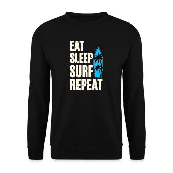 Eat Sleep Surf Repeat - Unisex Sweatshirt - black - Front - Alina (178cm) & Michal (187cm)
