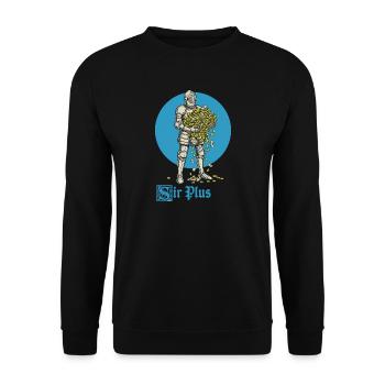 Sir Plus Knight Funny Renaissance Faire Men LARP - Unisex Pullover - Schwarz - Vorne - Alina (178cm) & Michal (187cm)