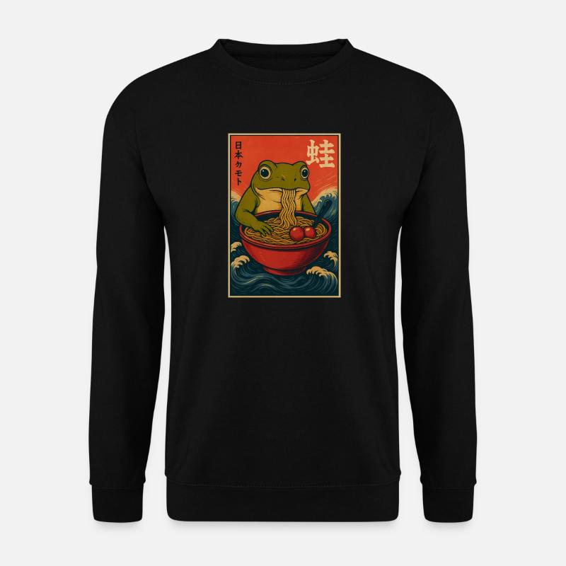 Frog Kawaii Japanese  - Unisex Pullover - Schwarz