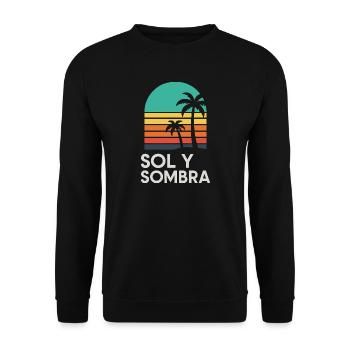 Ground and Shade Sunset Palm - Unisex Sweatshirt - black - Front - Alina (178cm) & Michal (187cm)