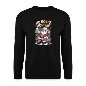 Nikolaus Ho Ho Houblon Bière Drôle Noël - Sweat-shirt Unisexe - noir - Devant - Alina (178cm) & Michal (187cm)