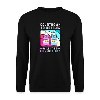 Gender Reveal Silvester Neujahr Neues Jahr - Unisex Pullover - Schwarz - Vorne - Alina (178cm) & Michal (187cm)