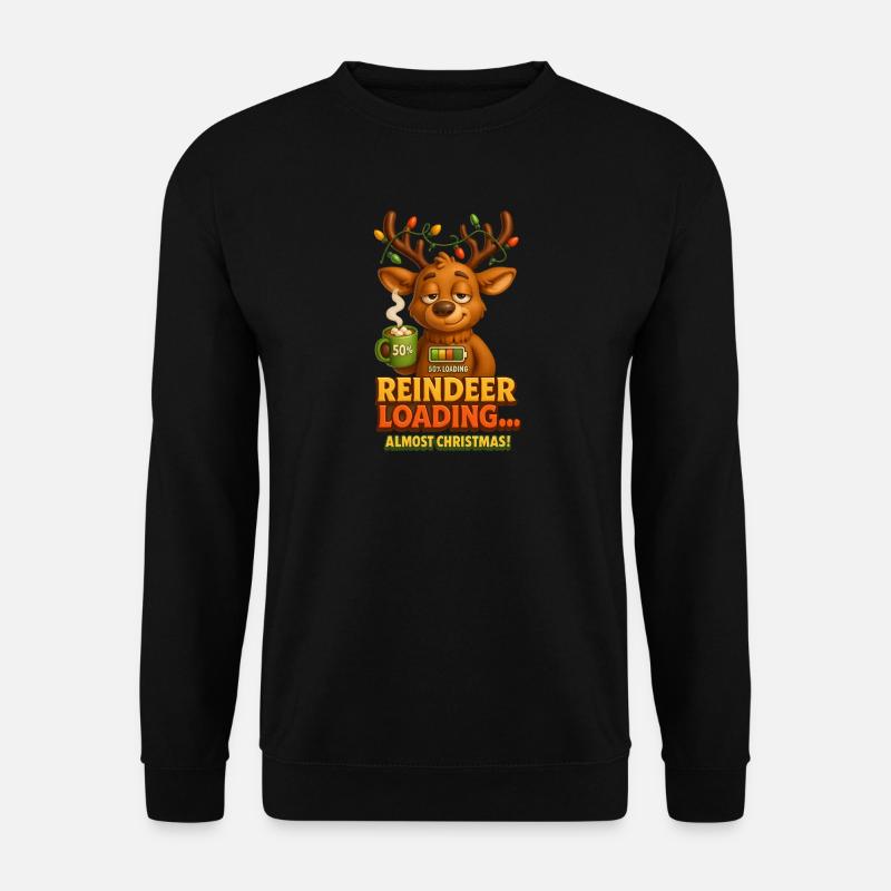 Reindeer Loading – Lustiges Weihnachts Rentier  - Unisex Pullover - Schwarz