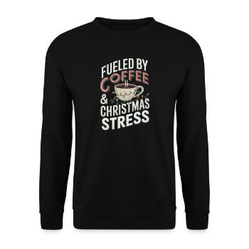Weihnachten Kaffee Humor - Unisex Pullover - Schwarz - Vorne - Alina (178cm) & Michal (187cm)