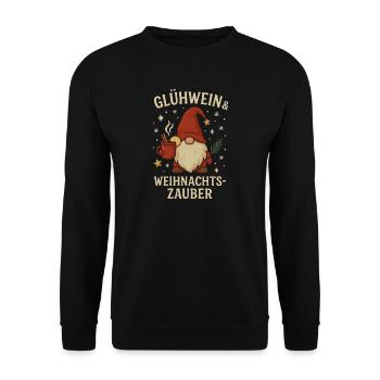 Mulled Wine Gnome Christmas Magic - Unisex Sweatshirt - black - Front - Alina (178cm) & Michal (187cm)