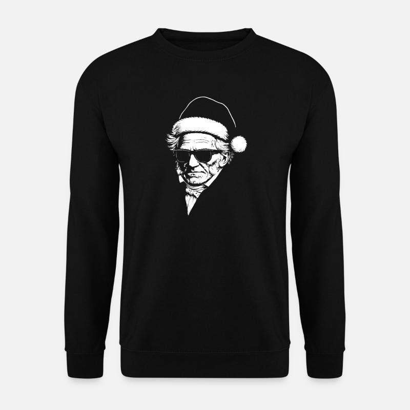Santa Schopenhauer Noir Portrait mit Sonnenbrille - Unisex Pullover - Schwarz