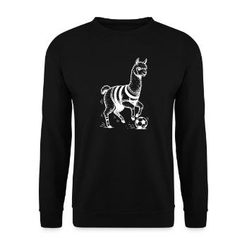 Alpaca Soccer Sport Animal - Unisex Sweatshirt - black - Front - Alina (178cm) & Michal (187cm)