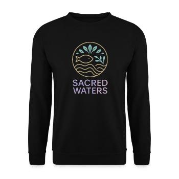 Sacred Waters (Heilige Wasser) - Unisex Pullover - Schwarz - Vorne - Alina (178cm) & Michal (187cm)