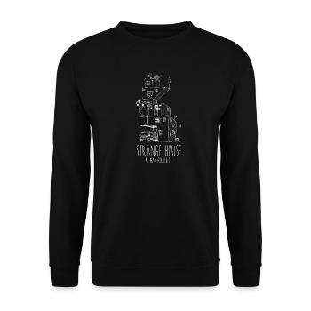 Strange House Nr. 1 Weiß – Surreales Haus - Unisex Pullover - Schwarz - Vorne - Alina (178cm) & Michal (187cm)