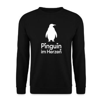  Pinguin Im Herzen Süßer Pinguin Spruch Für - Unisex Pullover - Schwarz - Vorne - Alina (178cm) & Michal (187cm)