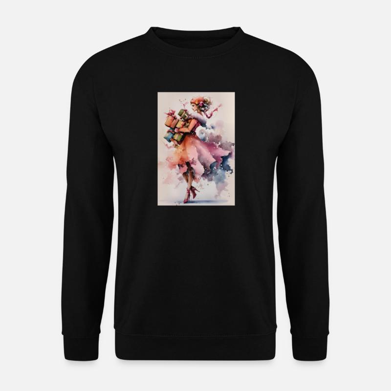 Aquarell-Geschenk-Göttin - Unisex Pullover - Schwarz