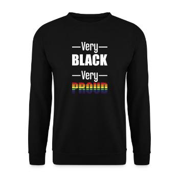 Art cadeau Very Black Very Proud Rainbow Pride - Sweat-shirt Unisexe - noir - Devant - Alina (178cm) & Michal (187cm)