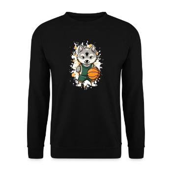 Husky artiste de balle, éclaboussant - Sweat-shirt Unisexe - noir - Devant - Alina (178cm) & Michal (187cm)