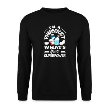 Apotheker Pharmazeutisch-technischer - Unisex Pullover - Schwarz - Vorne - Alina (178cm) & Michal (187cm)
