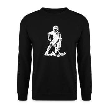 Floorball motif with recognition value - Unisex Sweatshirt - black - Front - Alina (178cm) & Michal (187cm)