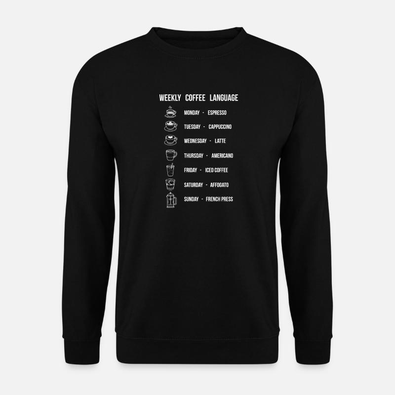 Weekly Coffee Language Diagram - Unisex Sweatshirt - black