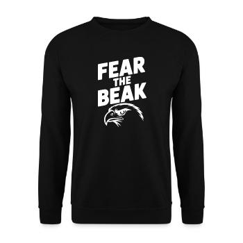 Fürchtet den Schnabel - Unisex Pullover - Schwarz - Vorne - Alina (178cm) & Michal (187cm)