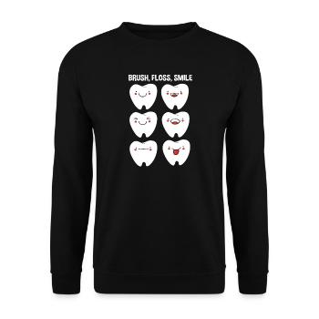 Rezeptionist Zahnarzt - Unisex Pullover - Schwarz - Vorne - Alina (178cm) & Michal (187cm)