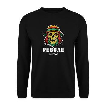 Crâne Rastafari au chapeau reggae - Sweat-shirt Unisexe - noir - Devant - Alina (178cm) & Michal (187cm)