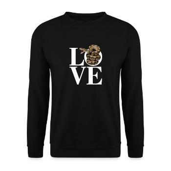 King Python Snakes LOVE Terrarium Python - Unisex Sweatshirt - black - Front - Alina (178cm) & Michal (187cm)