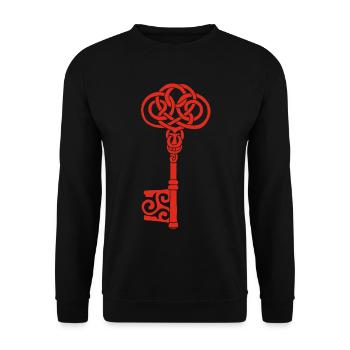 Red Celtic Key - Unisex Sweatshirt - black - Front - Alina (178cm) & Michal (187cm)