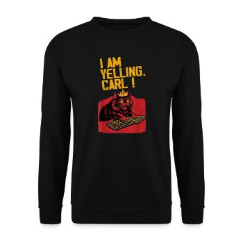 I scream, Carl! – Funny cat design - Unisex Sweatshirt - black - Front - Alina (178cm) & Michal (187cm)