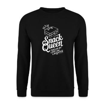 Snack Queen Fueled By Love And Laughter Funnier - Unisex Sweatshirt - black - Front - Alina (178cm) & Michal (187cm)