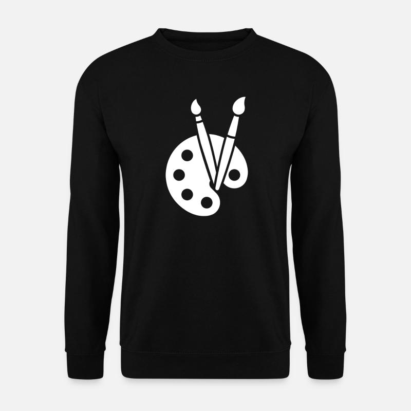 Maleri, farvepalette, pensel, kunstikon - Unisex sweater - sort