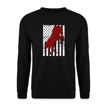 4. Juli USA Reiten - Unisex Pullover - Schwarz - Vorne - Alina (178cm) & Michal (187cm)