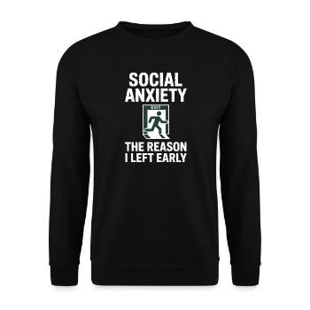 Humor für Introvertierte lustige soziale - Unisex Pullover - Schwarz - Vorne - Alina (178cm) & Michal (187cm)
