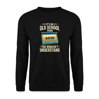 Old School Cassette Design – Retro Mixtape - Unisex Sweatshirt - black - Front - Alina (178cm) & Michal (187cm)